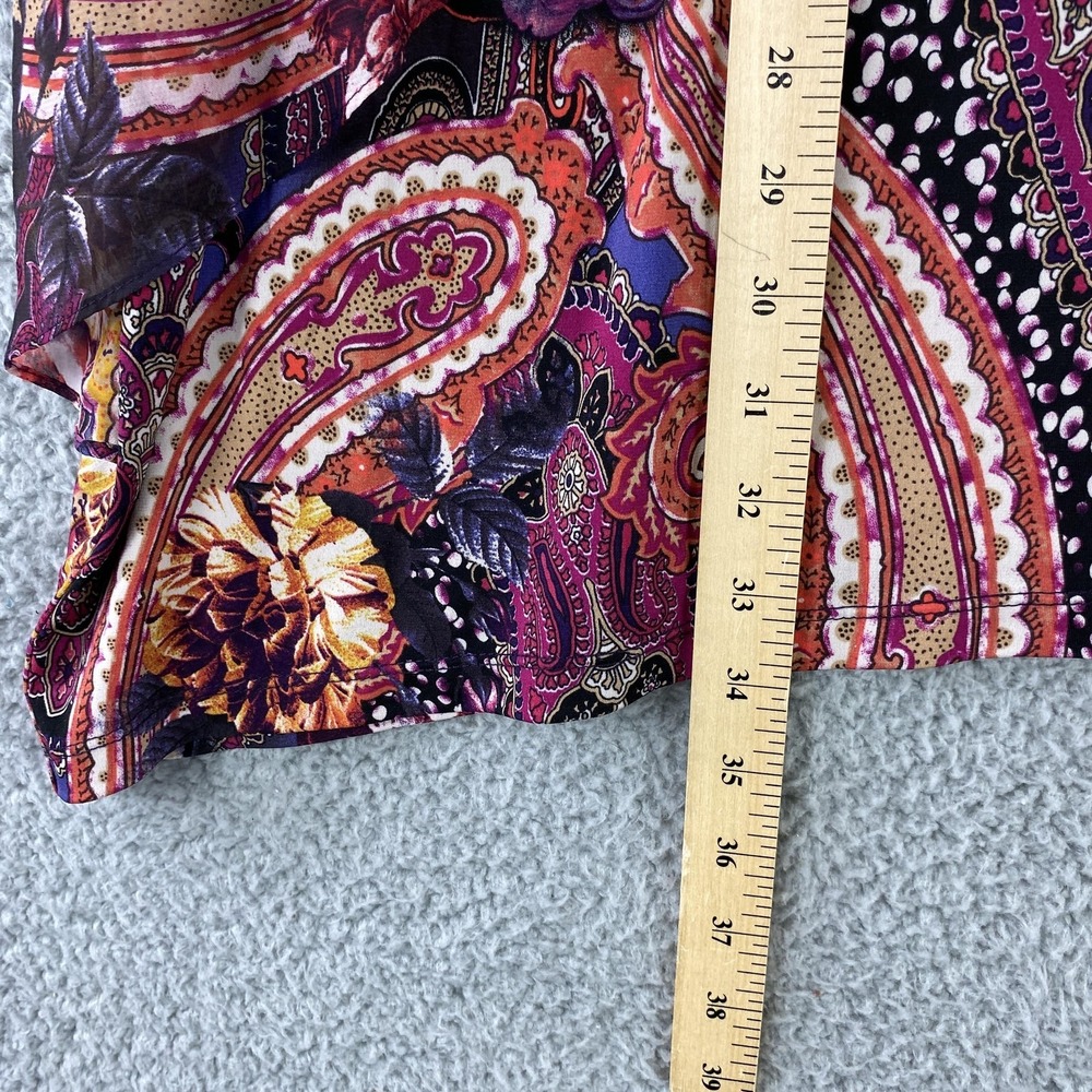 Susan Graver Shirt Womens 3X Purple Paisley Floral Tunic Top Boho Stretch - Picture 9 of 12